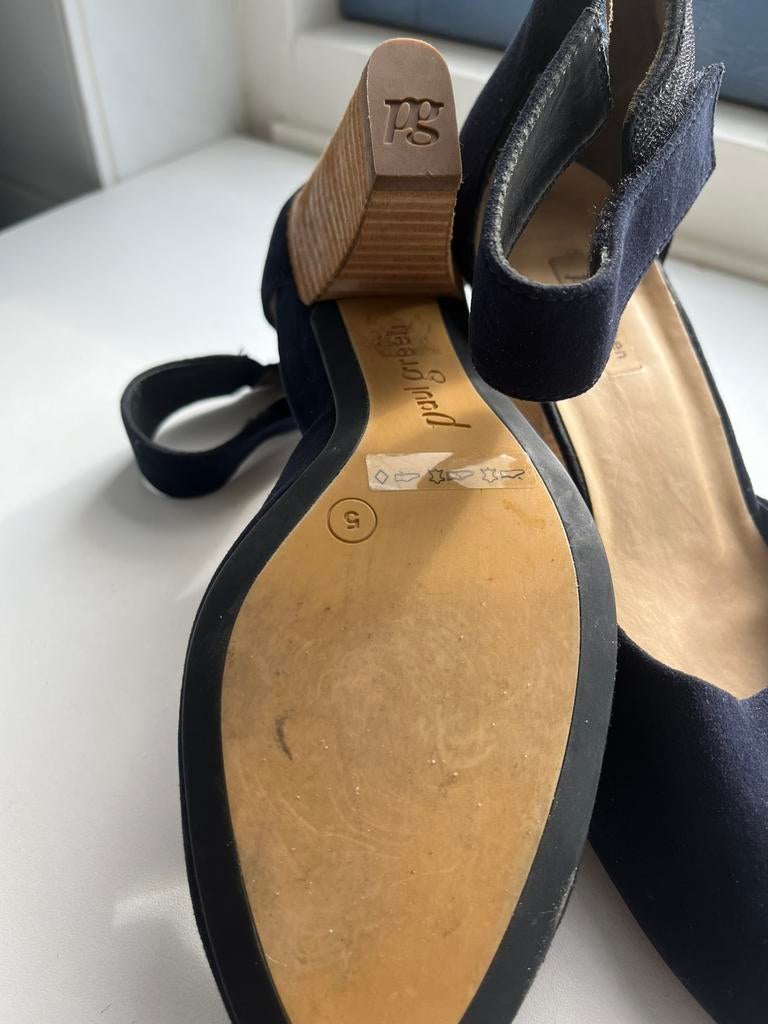 Suede donkelblauwe nieuwe schoenen met enkel klittenband, Ophalen of Verzenden, Nieuw