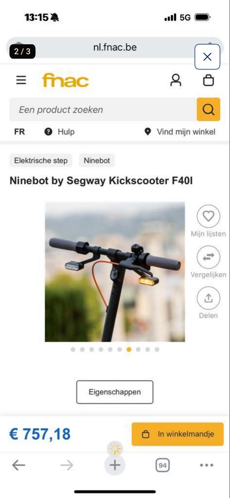 Ninebot by Segway F40I - Defect, Ophalen, Gebruikt, Elektrische step (E-scooter)