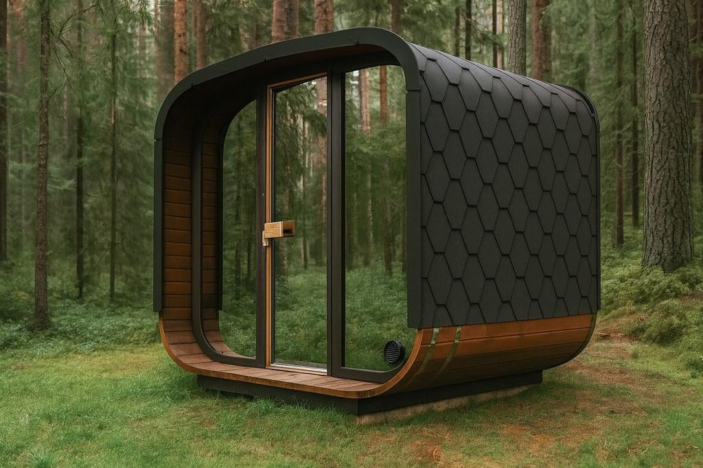 Panorama sauna uit duurzaam thermohout uit voorraad op=op!, Ophalen, Fins of Traditioneel, Wellnessandgarden, Info@leisure-wellness-group.com