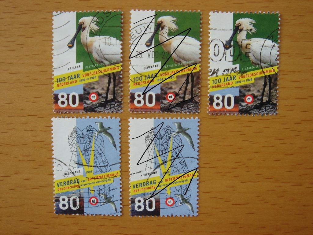 Vogelbescherming 3x  NVPH 1811 en 1812, Postzegels en Munten, Postzegels | Nederland, Ophalen of Verzenden, Na 1940, Gestempeld