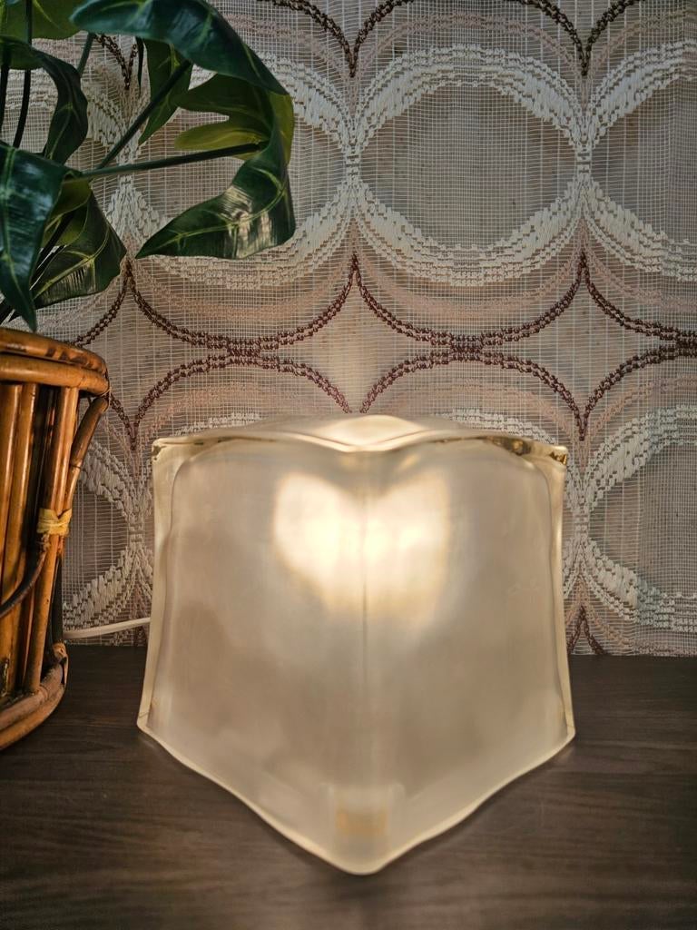 Ikea Iviken ijsblok lamp vintage tafellamp icecube, Ophalen of Verzenden, Zo goed als nieuw, Stof, Minder dan 50 cm