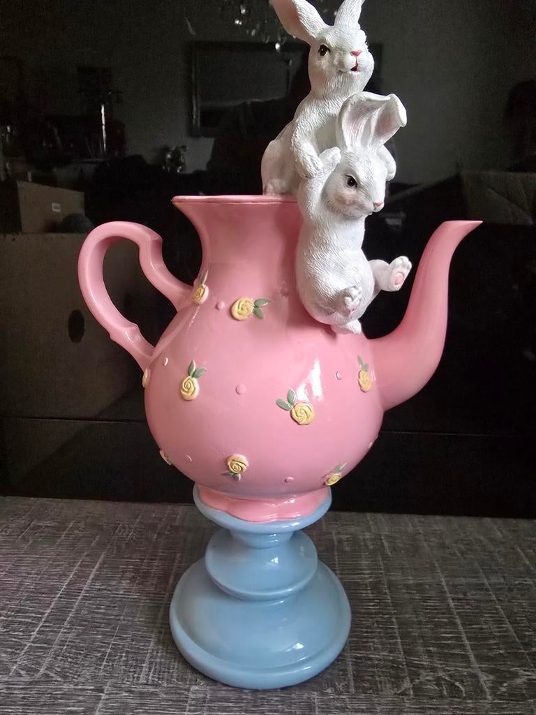 Theepot met konijnen decoratie, Ophalen of Verzenden, Nieuw