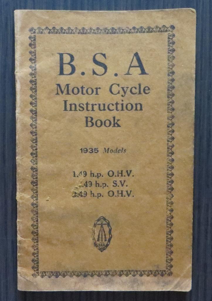 Origineel BSA Motorcycle Instruction Book 1935 Models, Verzenden, Overige merken