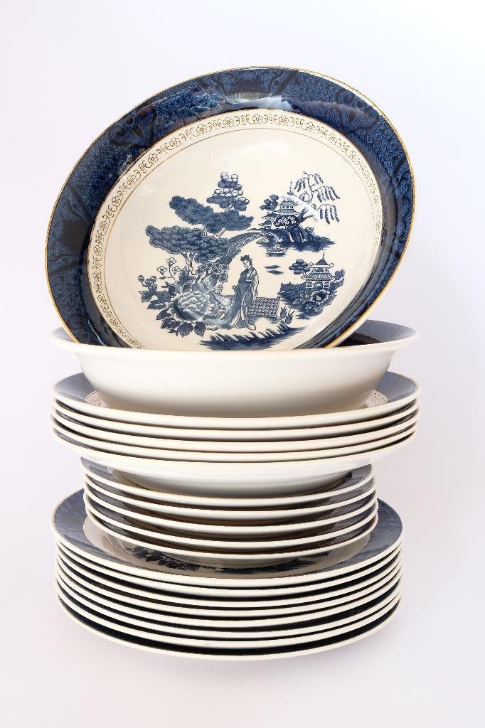 servies vintage Double Phoenix  Aziatisch Japans  borden, Gebruikt, Ophalen of Verzenden, Bord(en), Overige stijlen