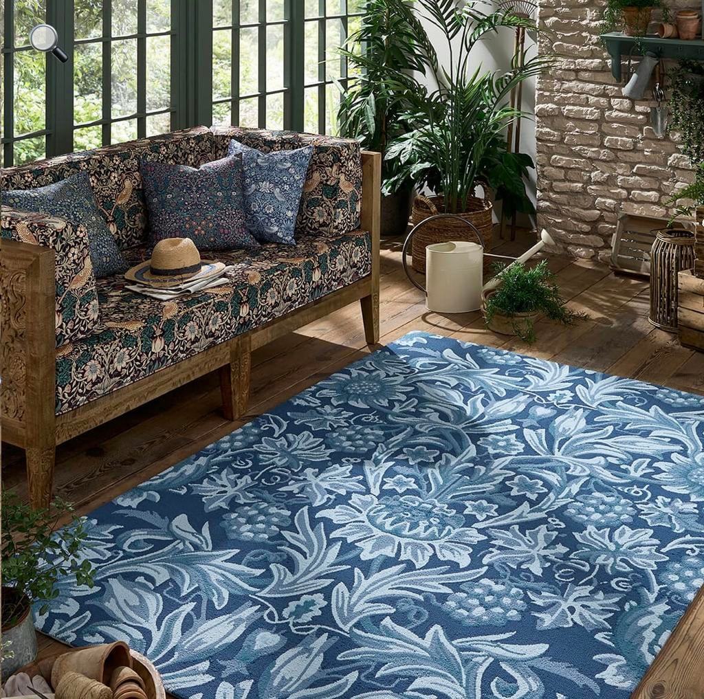 Brink en Campman in-oudoor tapijt Morris & Co Sunflower blue, Huis en Inrichting, Stoffering | Tapijten en Kleden, Ophalen, Nieuw