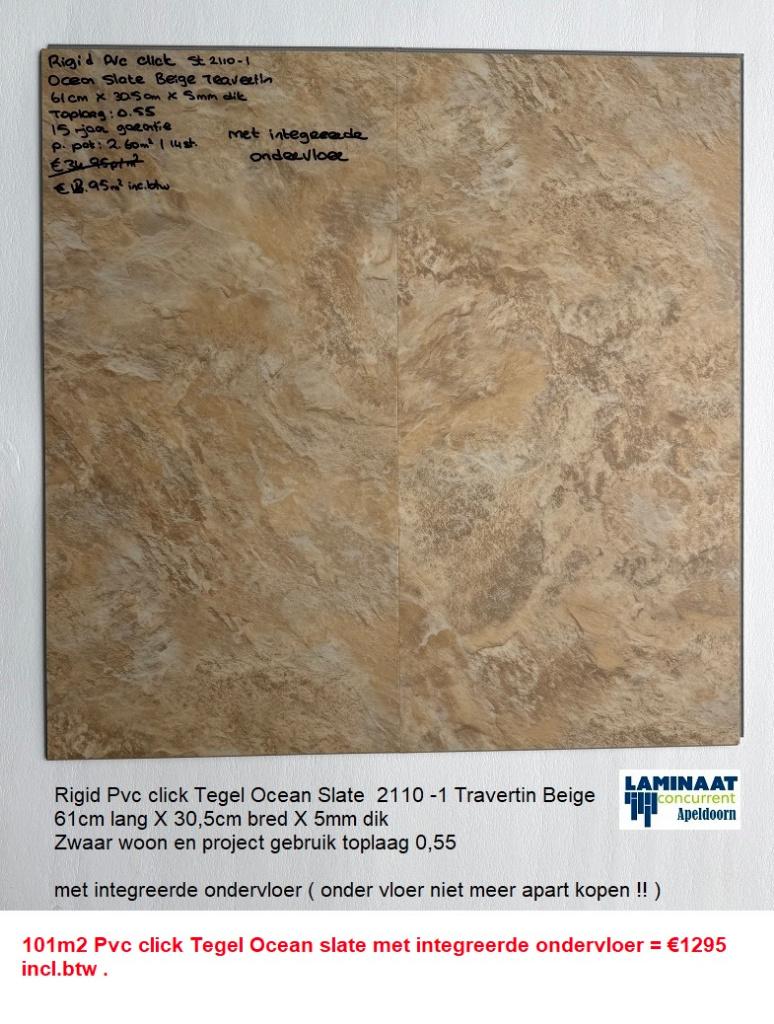 101m2 Pvc click Ocean slate met integreerde ondervloer €1295