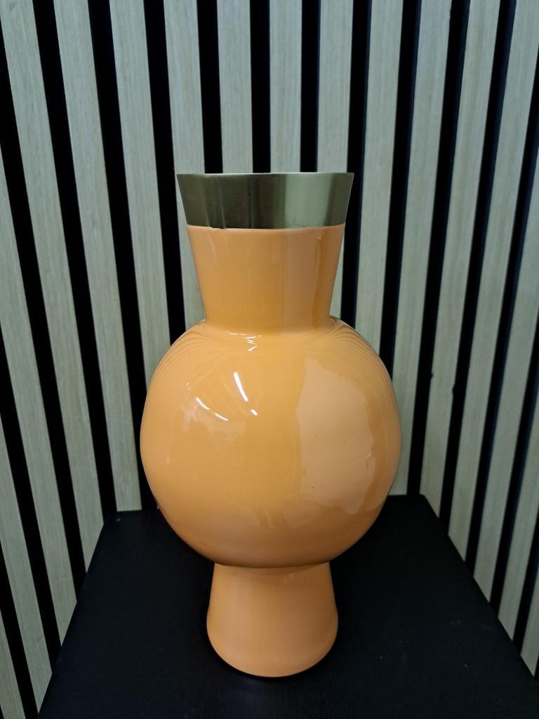 Richmond Interiors vaas Clem oranje showroommodel, Huis en Inrichting, Woonaccessoires | Vazen, Nieuw, Oranje, Minder dan 50 cm