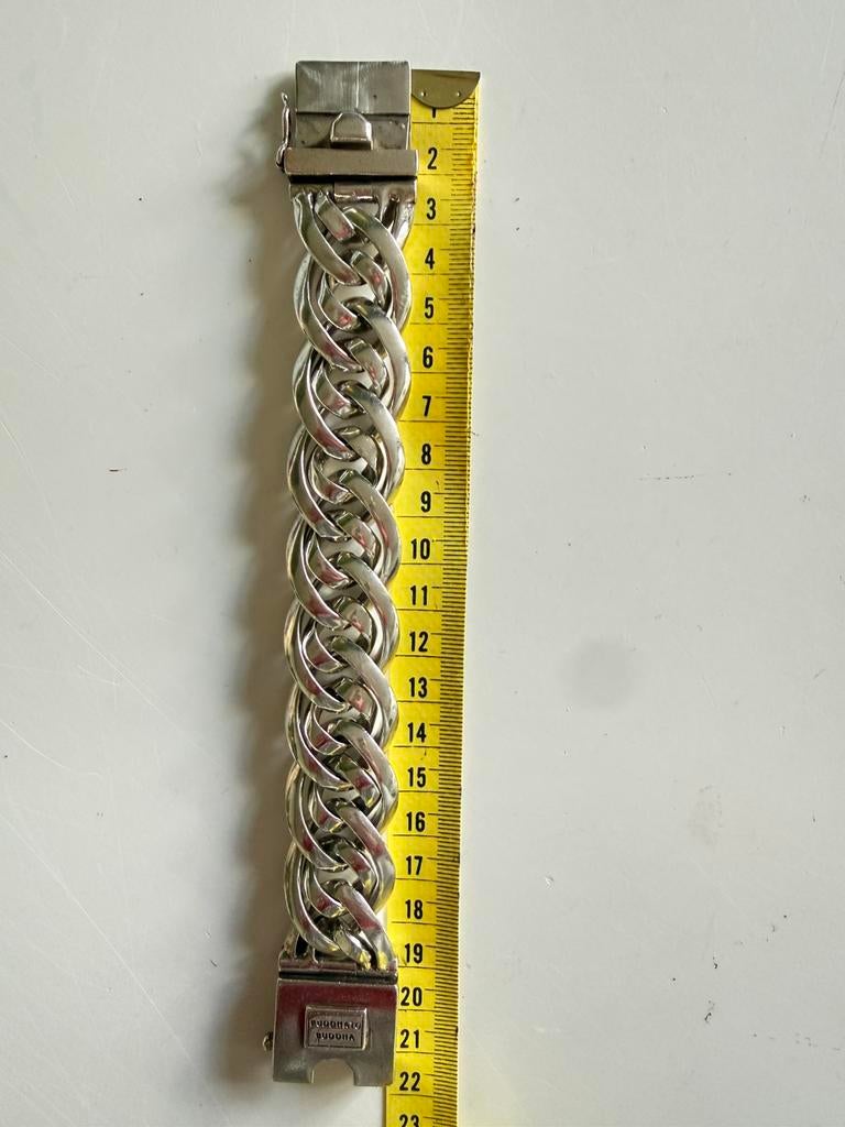 Buddha to buddha Nathalie schakelarmband, 21cm, Sieraden, Tassen en Uiterlijk, Ophalen of Verzenden, Gebruikt, Zilver