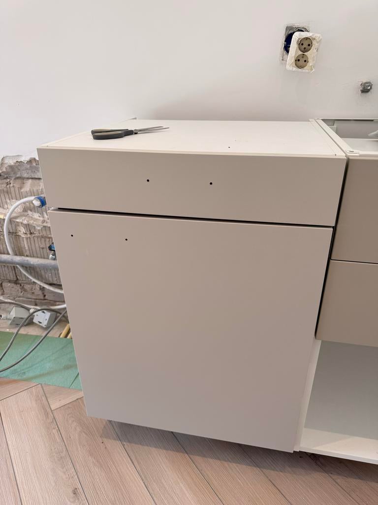 Nieuwe keukenkast met lades - Beige/Crème, Ophalen, Nieuw, 25 tot 50 cm, Beige