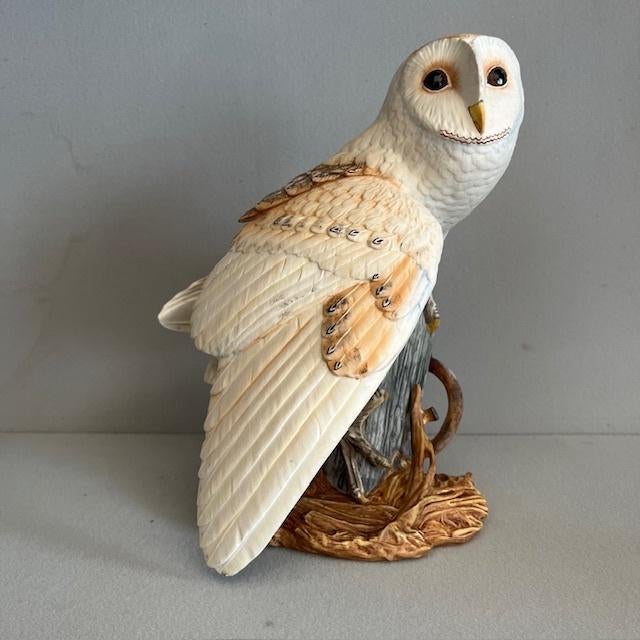 Franklin Mint porseleinen beeld – Barn Owl - kerkuil – 25 cm, Ophalen of Verzenden, Zo goed als nieuw, Dier