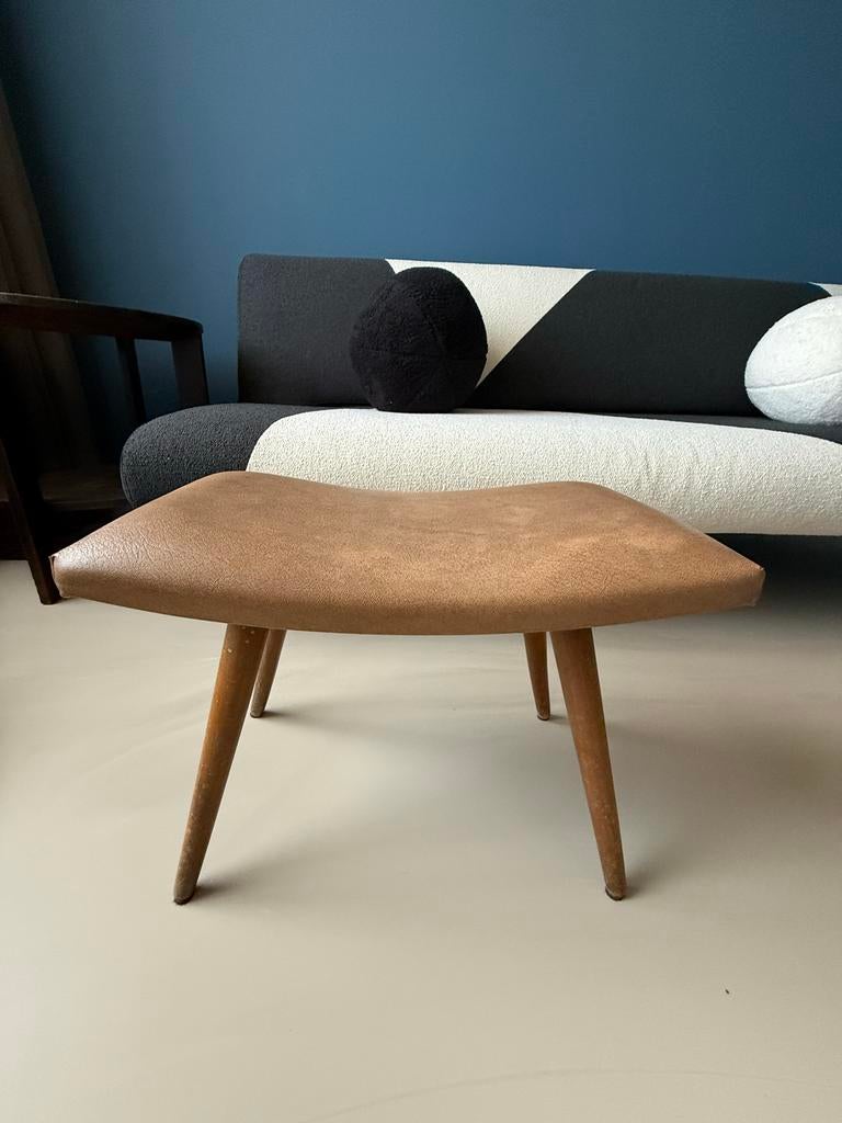 Vintage voetenbankje, Huis en Inrichting, Ophalen, Minder dan 50 cm, Gebruikt, Overige materialen