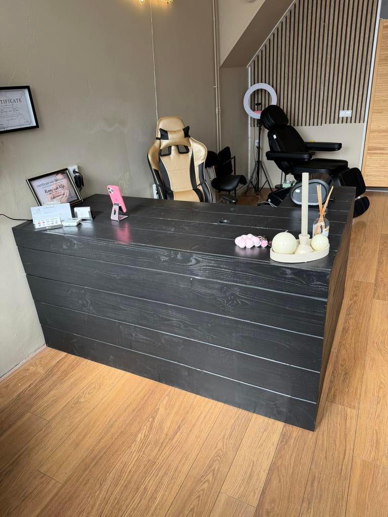 Zwarte balie / receptie met kastruimte, Ophalen of Verzenden