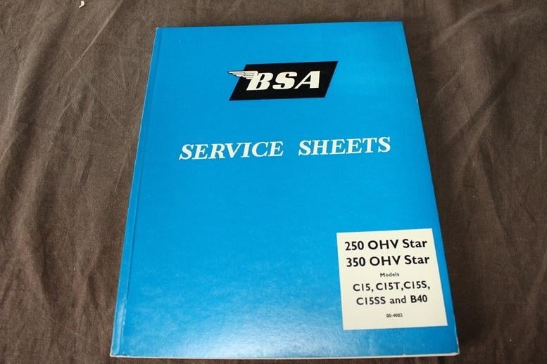 BSA C15 250cc B40 350cc Star motorcycle service sheets, Ophalen of Verzenden, Overige merken
