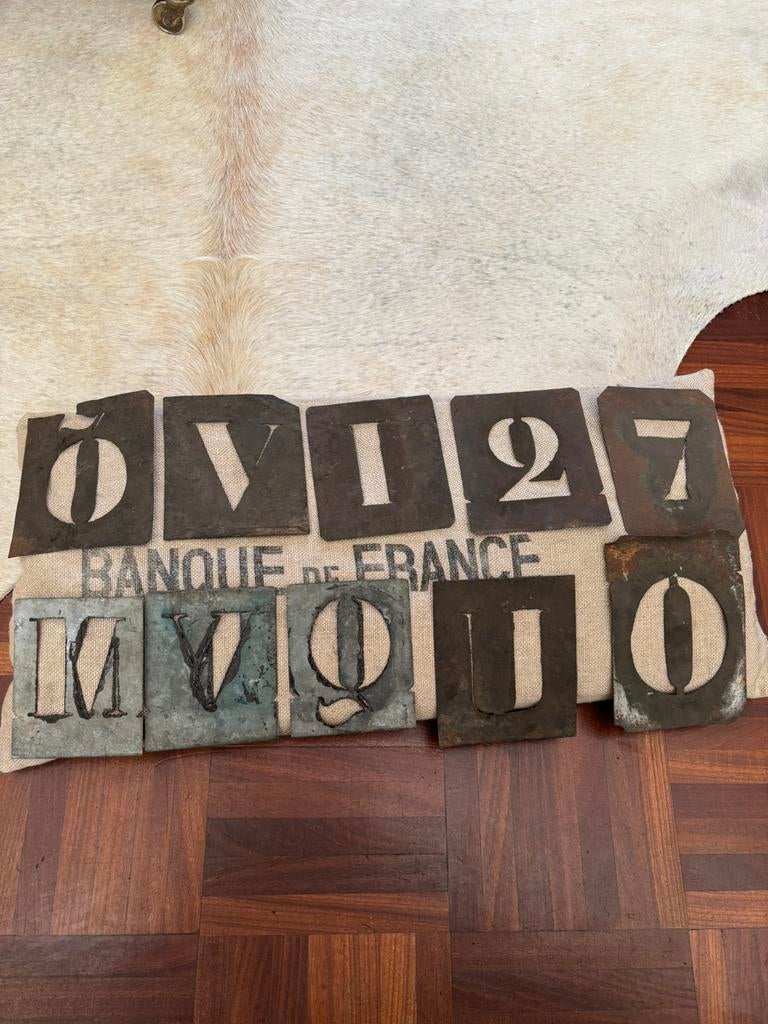 10 antieke franse sjablonen van zink, Antiek en Kunst, Ophalen of Verzenden