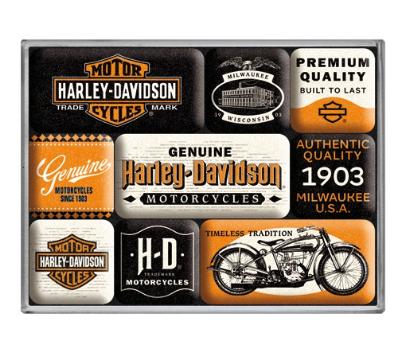 Harley Davidson Motorcycles reclame magneetjes magneet set, Ophalen of Verzenden, Nieuw, Auto's