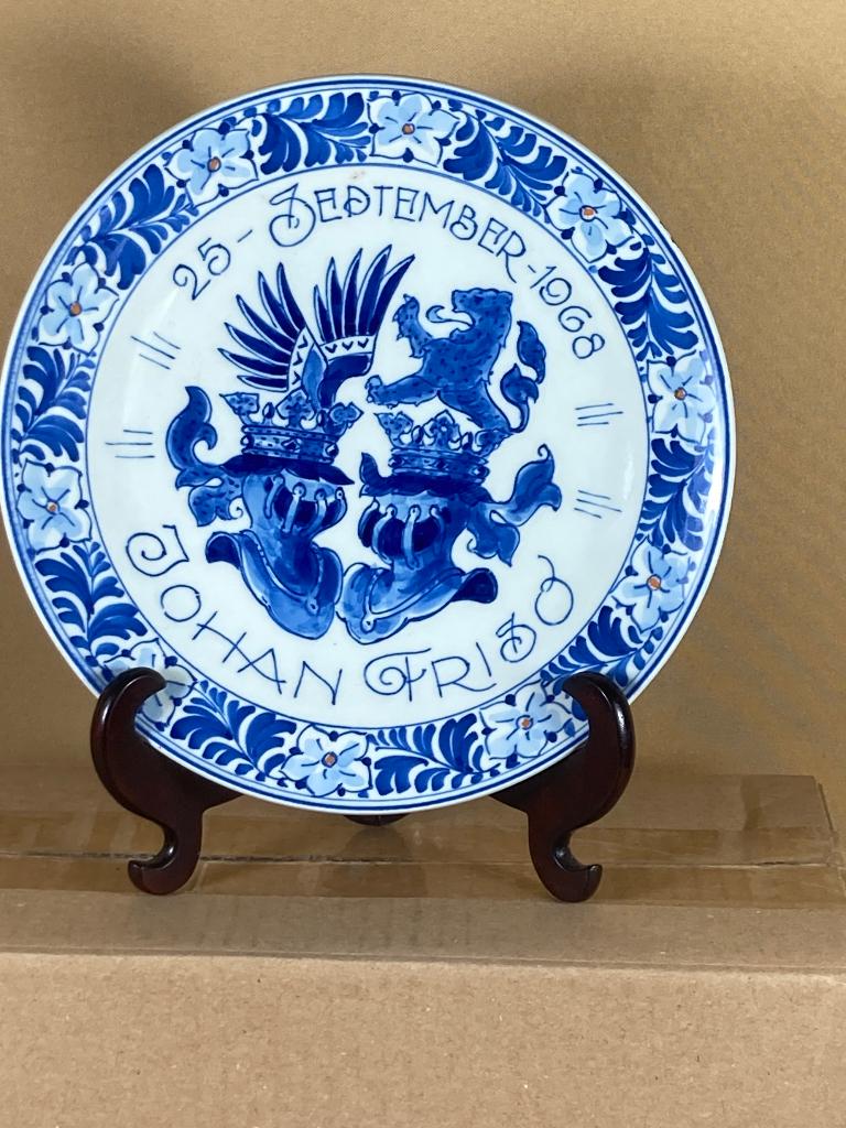 Porceleyne Fles geboorte bord Johan Friso 1968, --, Overige typen, Ophalen of Verzenden, Zo goed als nieuw