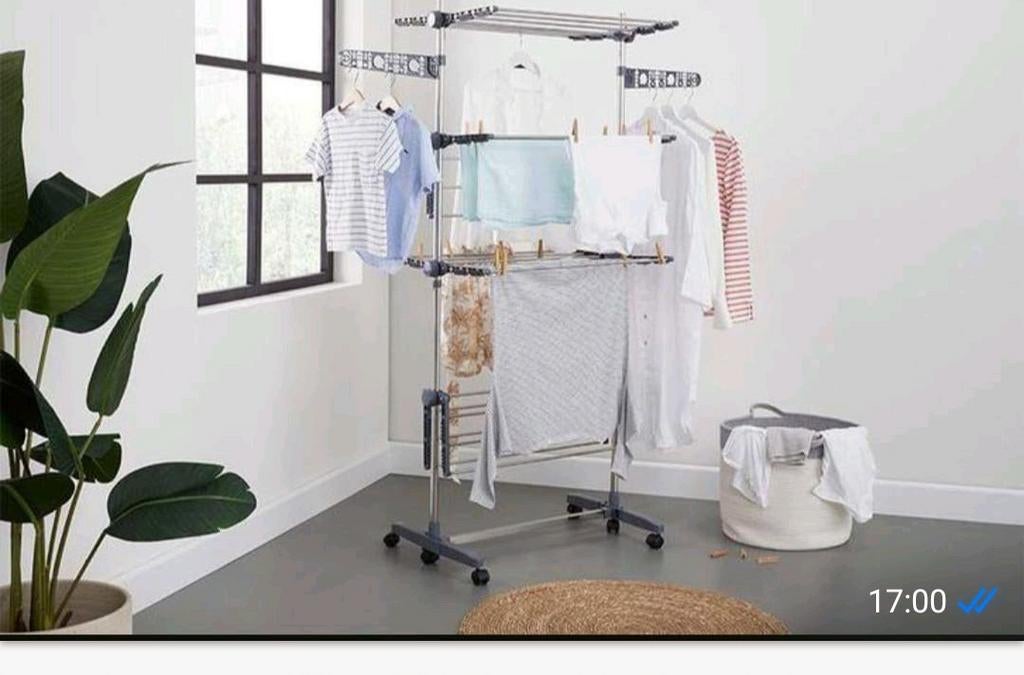 Verrijdbaar wasrek met drie lagen, Ophalen, Zo goed als nieuw, Wasrek