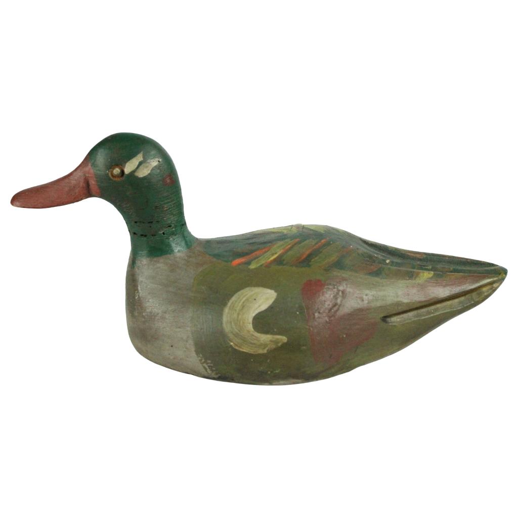 Antieke houten lok eend – handgesneden – ca. 1900–1940, Antiek en Kunst, Ophalen of Verzenden