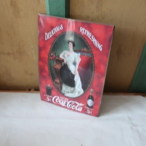 Wand plaat Coca Cola metaal wandbord 25 x 35 cm, Ophalen of Verzenden, Gebruikt