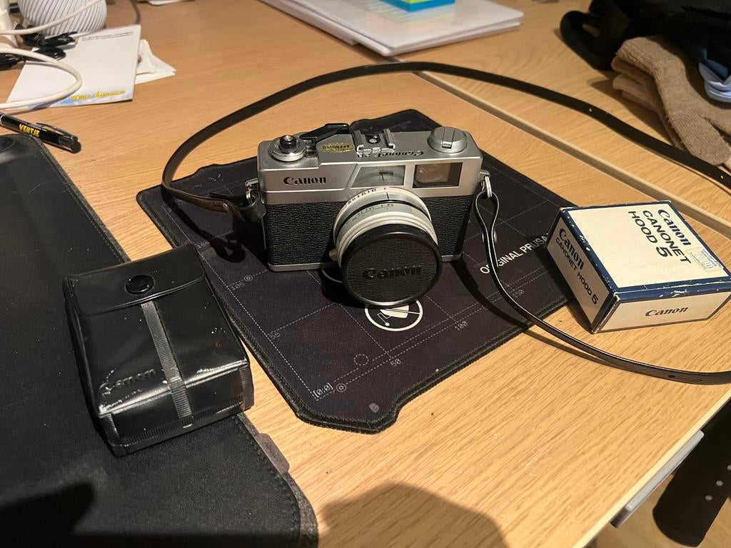 Canon Canonet 28 rangefinder analoog met Flitser, Ophalen of Verzenden, Gebruikt, Compact, Canon