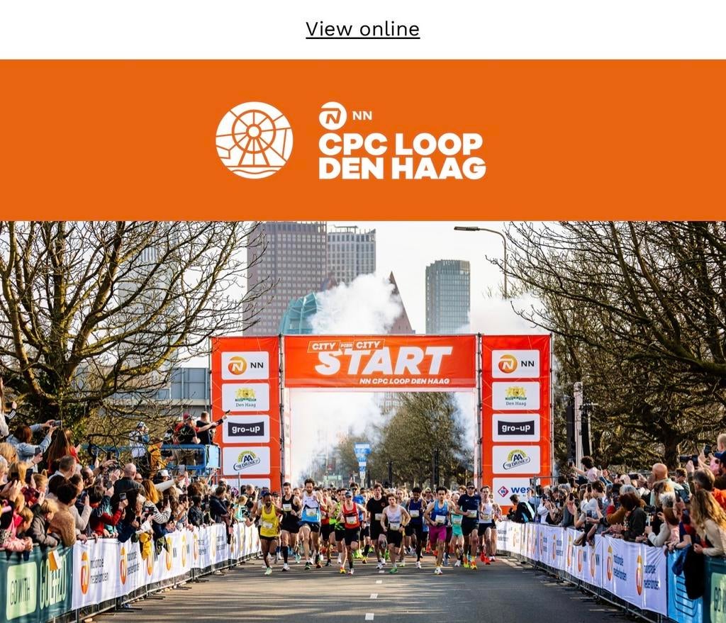 Startbewijs CPC Halve Marathon, wave 5., Eén persoon, Maart