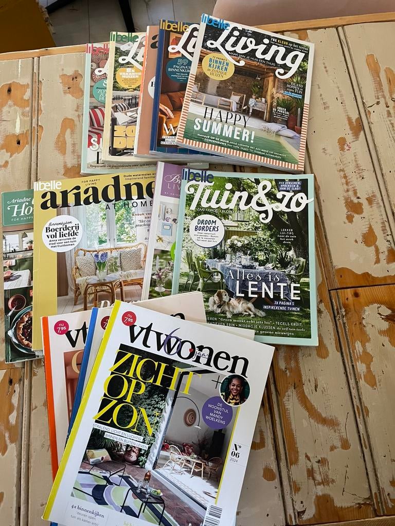 12 diverse leuke en recente woonbladen, Ophalen of Verzenden, Zo goed als nieuw, Damesbladen