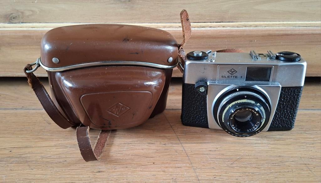 Agfa Silette I analoge camera met tasje, Ophalen of Verzenden, Gebruikt, Compact, Overige Merken