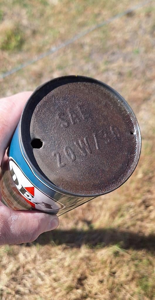 Vintage olieblik van DEA Record HD Motoröl️, motorolie️️⛽️, Ophalen of Verzenden, Gebruikt, Overige