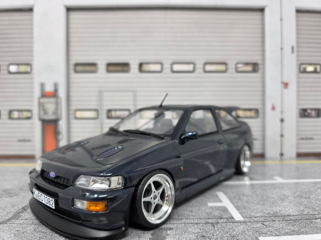 Ford Escort Cosworth 1:18 in OVP verlaagd op OZ Mito velgen, Ophalen of Verzenden, Nieuw, Norev