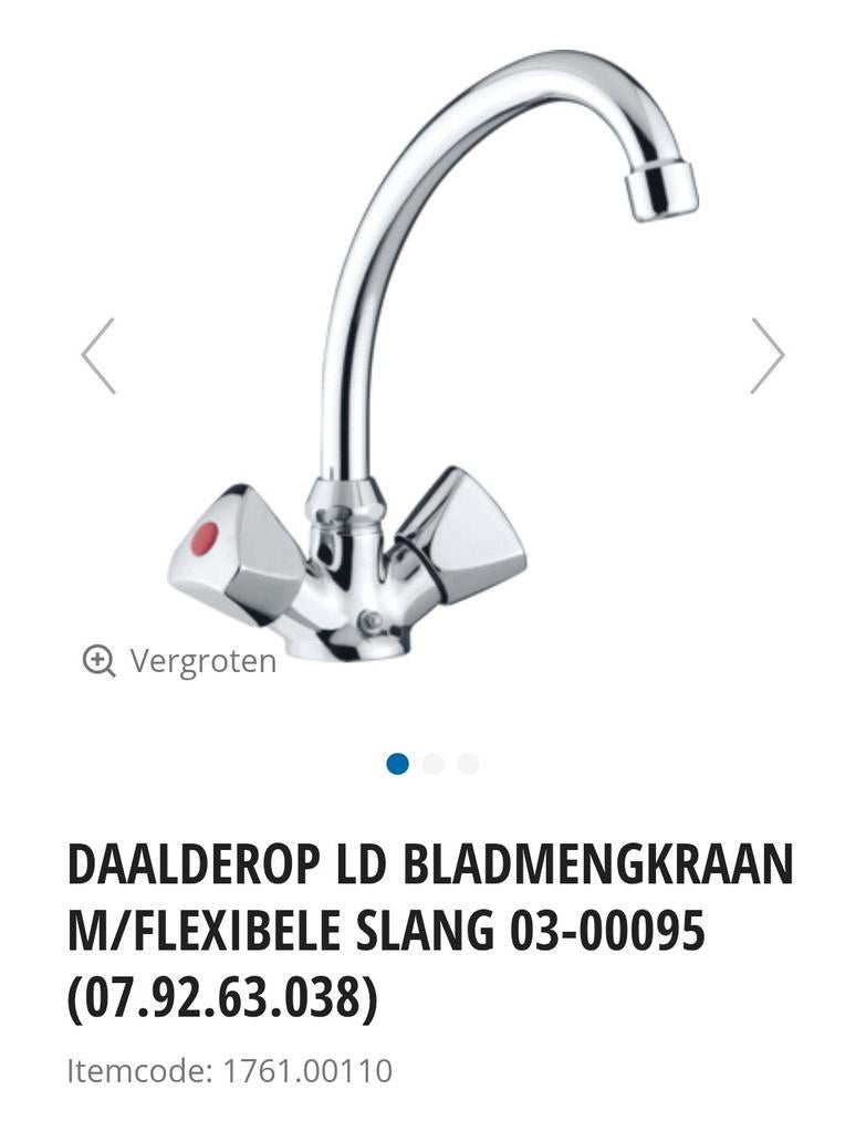 Daalderop LD bladmengkraan 07.92.63.038 nieuw!, Doe-het-zelf en Verbouw, Sanitair, Ophalen of Verzenden, Nieuw, Chroom, Kraan