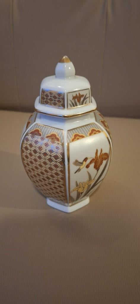 6-hoekig vintage Seizan Japan gemberpot met deksel, Antiek en Kunst, Antiek | Keramiek en Aardewerk, Ophalen of Verzenden