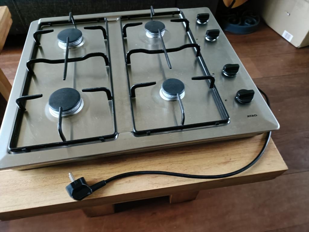 4 Pits gaskookplaat Atag., Witgoed en Apparatuur, Kookplaten, Ophalen, Gebruikt, 4 kookzones, Inbouw