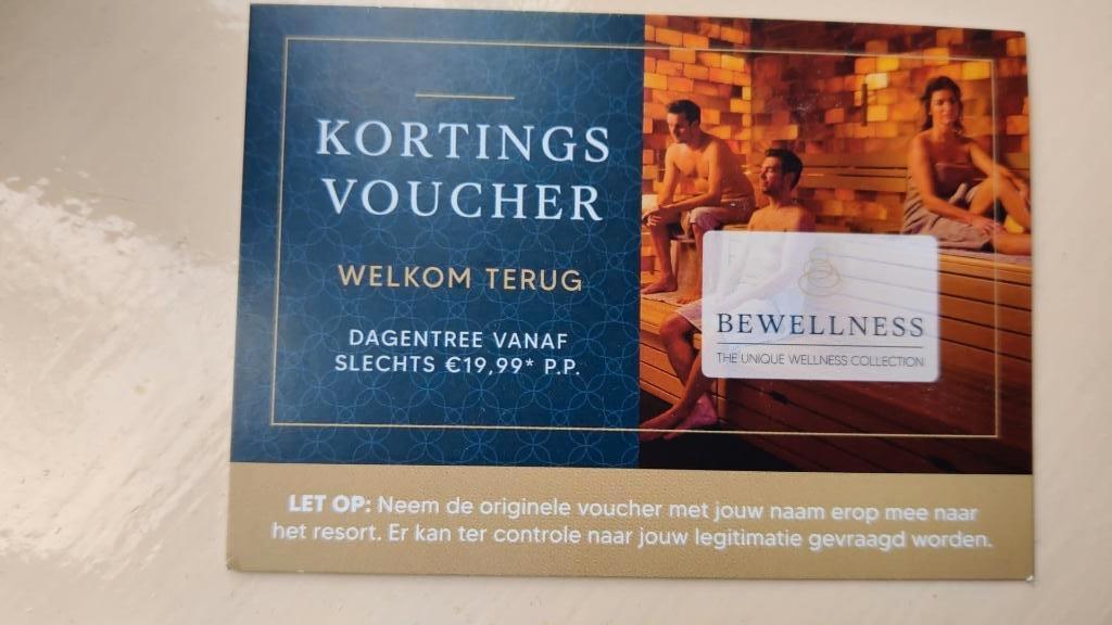 kortingsvoucher Sauna Bewellness 2personen, Twee personen, Kortingsbon, Spa of Sauna