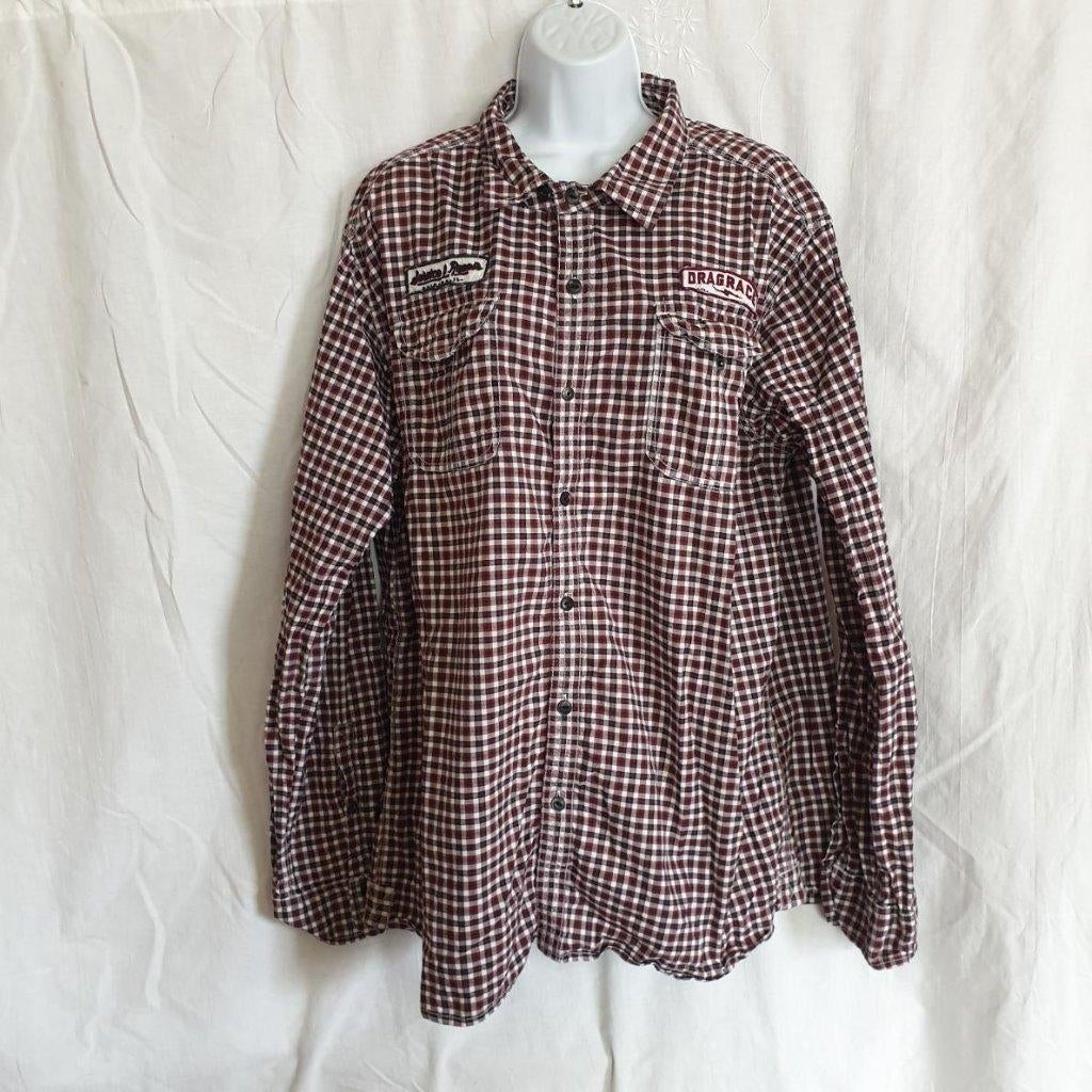 Leuk geruit overhemd. Mt 3XL. Merk Construction, Overhemd, ., Ophalen of Verzenden, Zo goed als nieuw