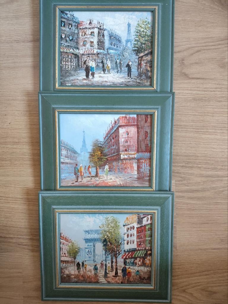 Set van 3 schilderijen Parijs, Ophalen