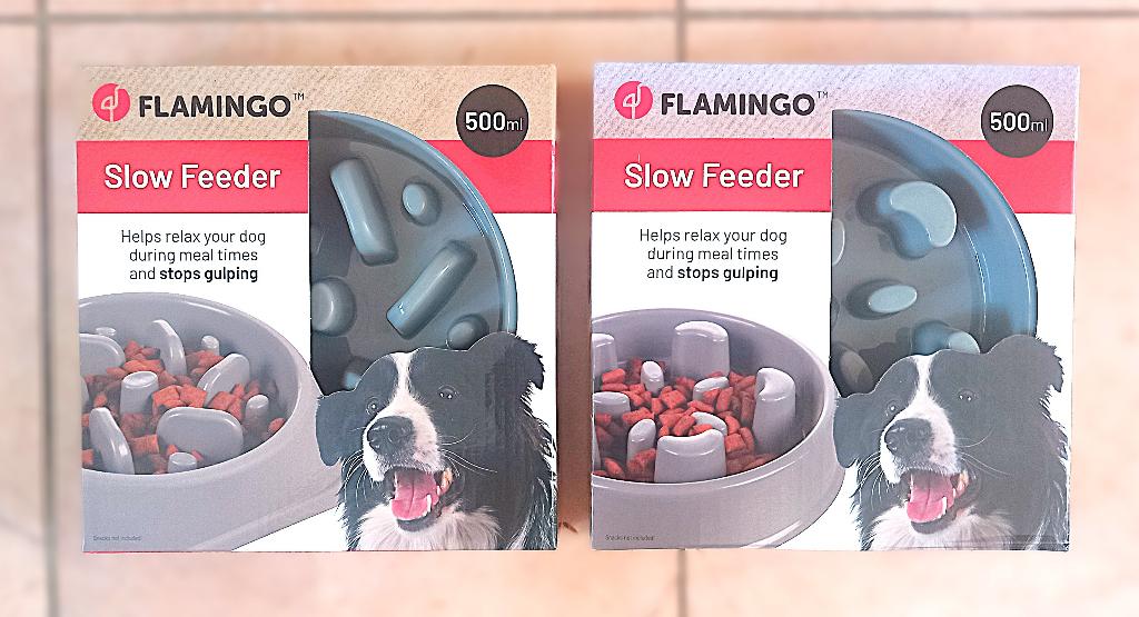 4x Flamingo slowfeeder - Bobo en Baba - 500 ml, Ophalen of Verzenden, Anti-schrok, Nieuw