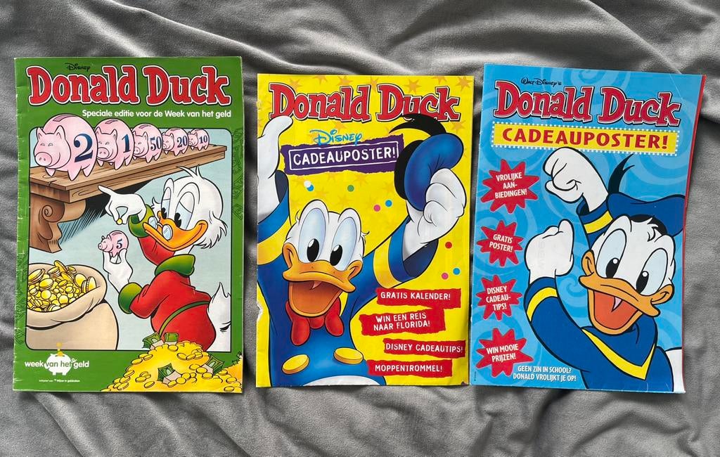 van 3 Donald Duck tijdschriften 2x poster + Speciale Editie, Meerdere comics, Ophalen of Verzenden, Zo goed als nieuw, Europa