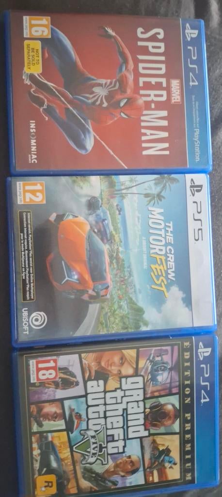 PS4/PS5 Games: Spider-Man, The Crew Motorfest, GTA V, Avontuur en Actie, Online, Gebruikt, Vanaf 18 jaar