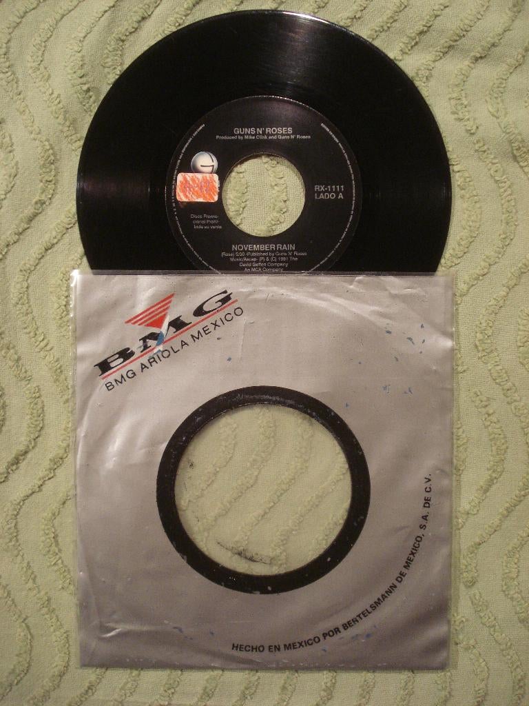 Guns n’ Roses 7" Vinyl Single: November rain (Mexico) Promo, Gebruikt, 7 inch, Single, Ophalen of Verzenden