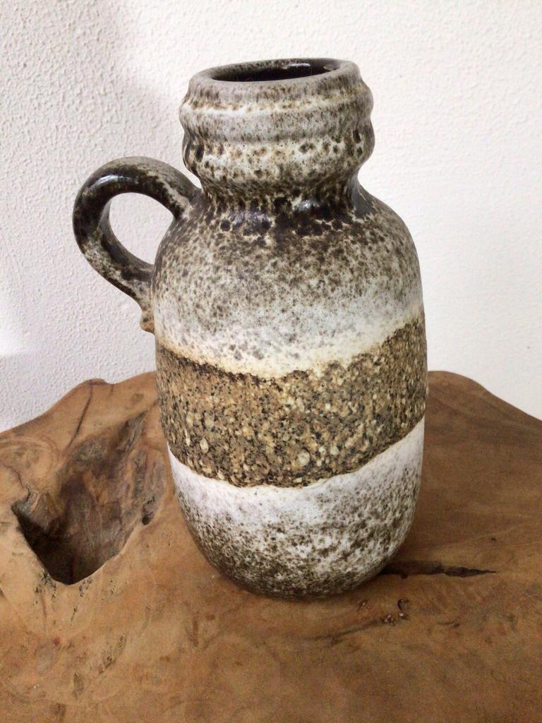 West Germany vaas, bruin, groen, creme., Ophalen of Verzenden