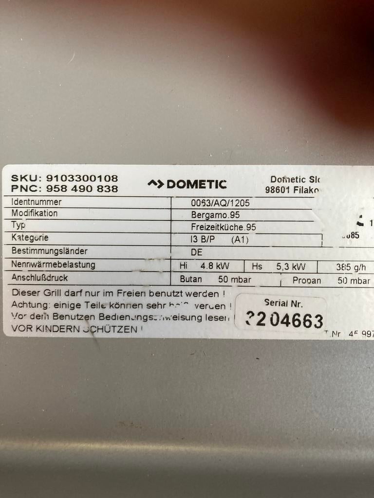 Dometic Gaskookplaat / Vrijtijdsküche 95 - Camping Grill, Ophalen, Zo goed als nieuw