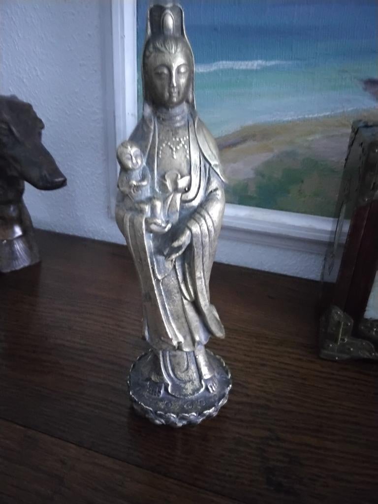 Quan yin kwan yin kwan yin guan yin beeld.Brons antiek, Ophalen of Verzenden