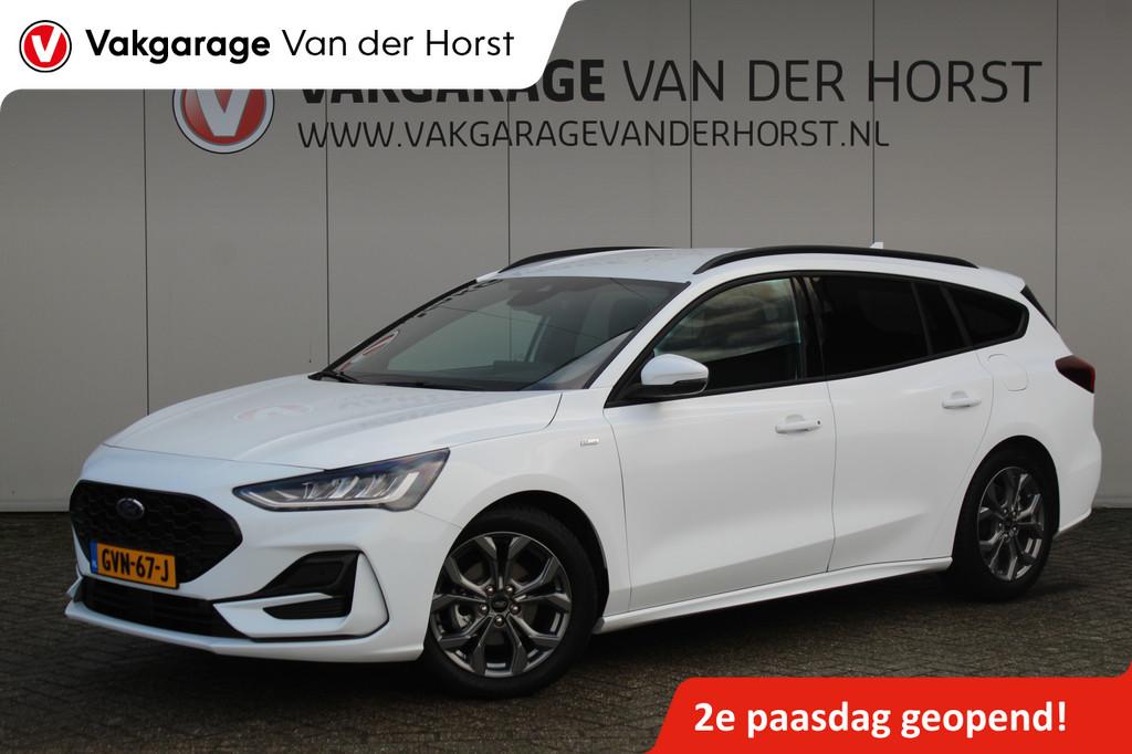 Ford FOCUS Wagon 1.0-125pk EcoBoost Mild-Hybrid ST-Line In n, 12 maanden, Stof, Gebruikt, Wit