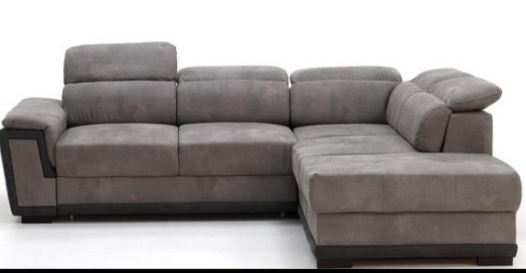 Hoekbank Edge antraciet incl. Poef, Ophalen of Verzenden, Nieuw, Vierpersoons of meer