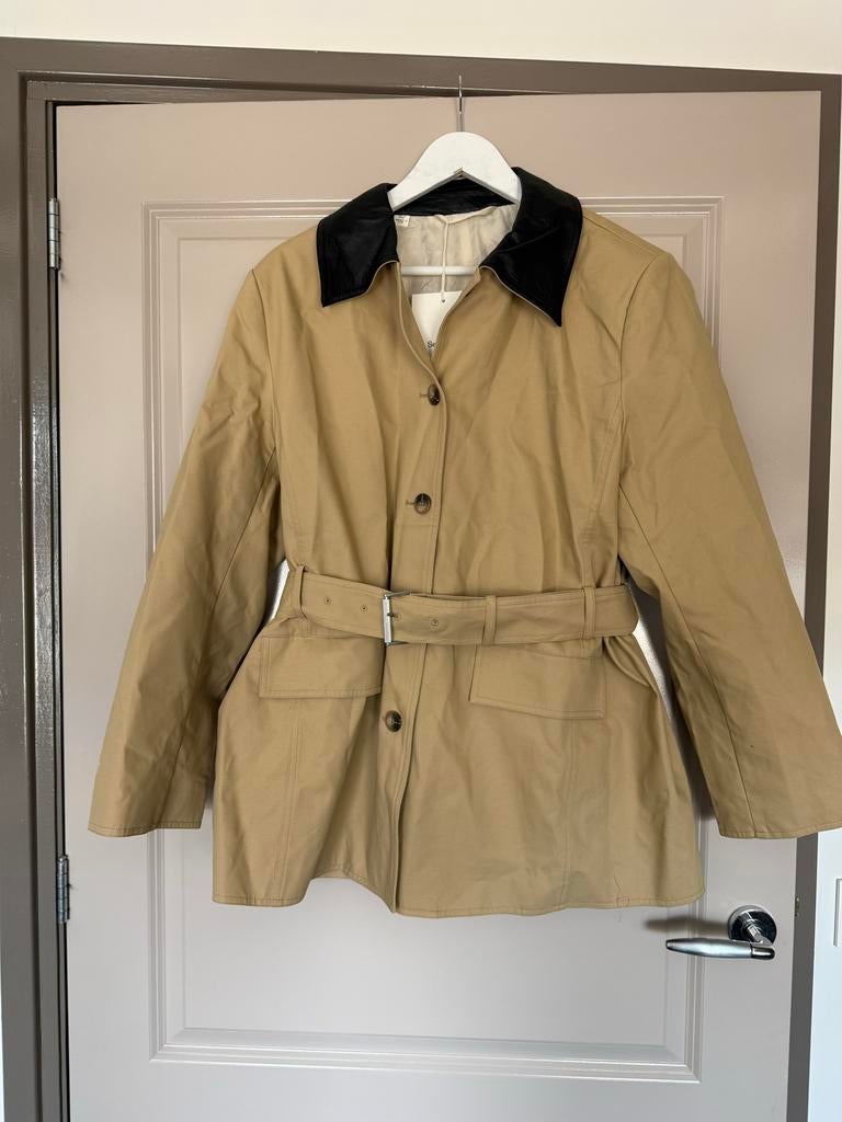 Selected Femme jas met leren kraag, maat 42, Ophalen of Verzenden, Nieuw, Maat 42/44 (L), Beige