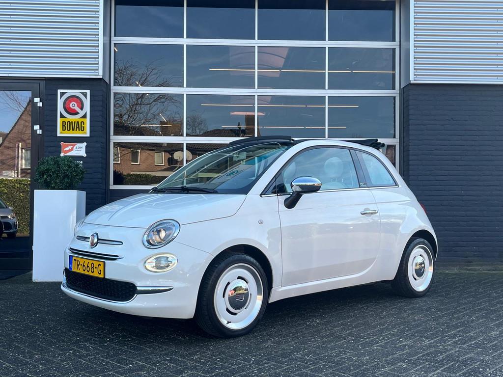 Fiat 500C 0.9 TwinAir Turbo Anniversario, Airco, Bluetooth,, 12 maanden, Stof, Gebruikt, Wit