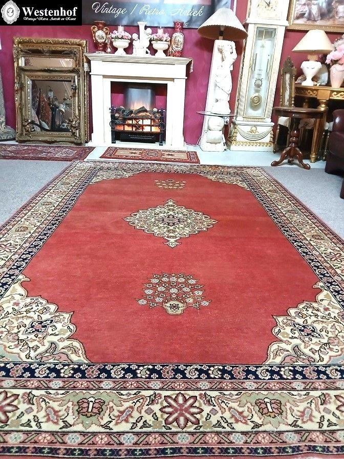 Perzisch tapijt handgeknoopt vloerkleed oudroze 300x200 cm, Huis en Inrichting, Stoffering | Tapijten en Kleden, Groen, Gebruikt