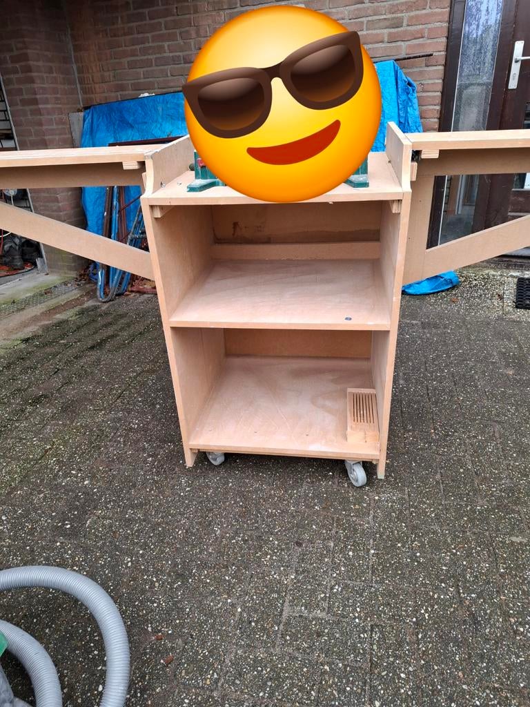 Onderstel afkortzaag inklapbaar op zwenkwielen, Ophalen