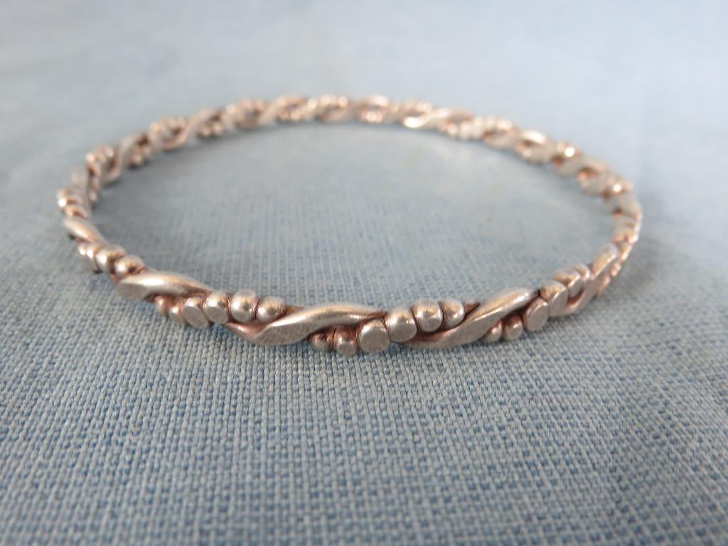 Antieke armband in zilver - 19e - 20e eeuw, Sieraden, Tassen en Uiterlijk, Ophalen of Verzenden, Zilver, Armband