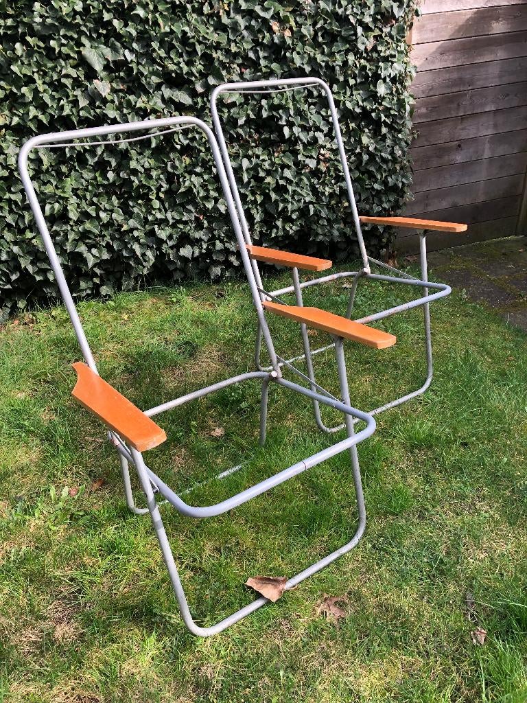 2 vintage stoelen - opklapstoelen voor tuin - gratis, Ophalen, Gebruikt, Hout, Twee